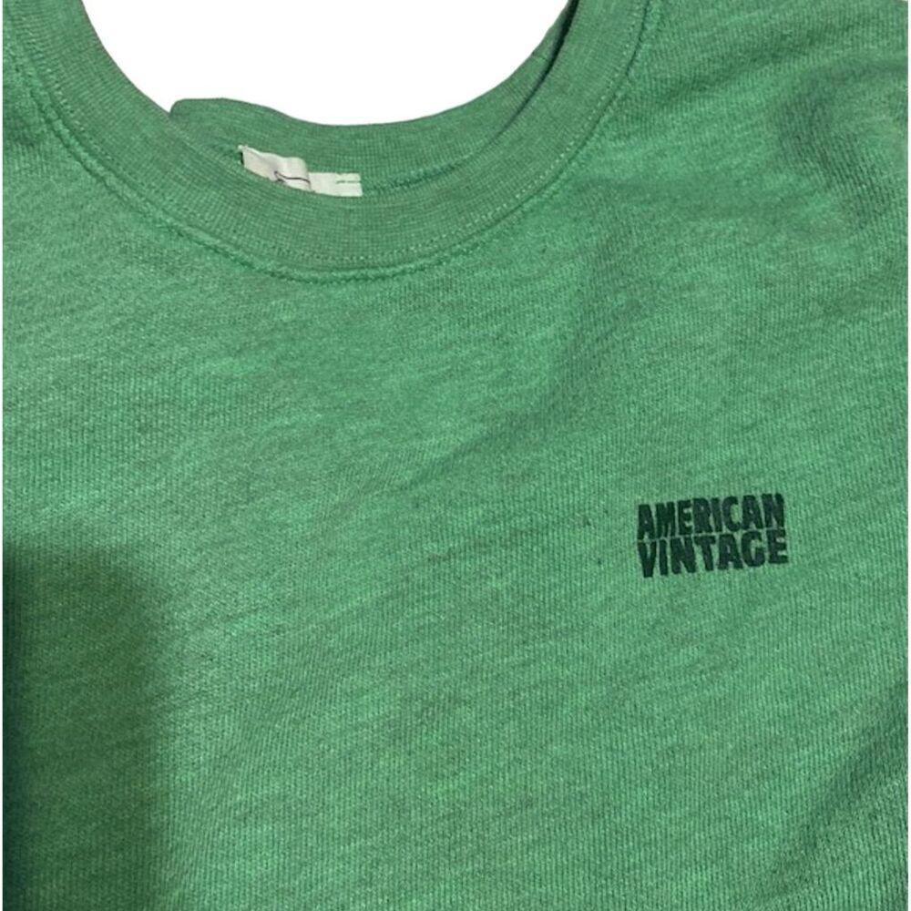 American Vintage Women's Green Pullover Sweater Size M Casual Crew Neck